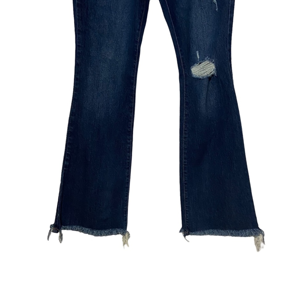 NoBo Hi Waisted Flare Distressed Jeans Blue - Picture 3 of 15